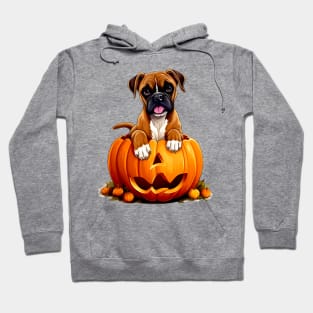 Boxer Dog inside Pumpkin #2 Hoodie